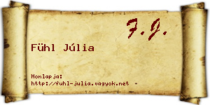 Fühl Júlia névjegykártya